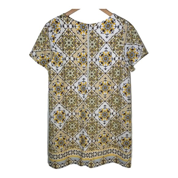 Lulus Yellow Floral Shift Mini Dress Medium Short Sleeve Boho - Picture 7 of 11